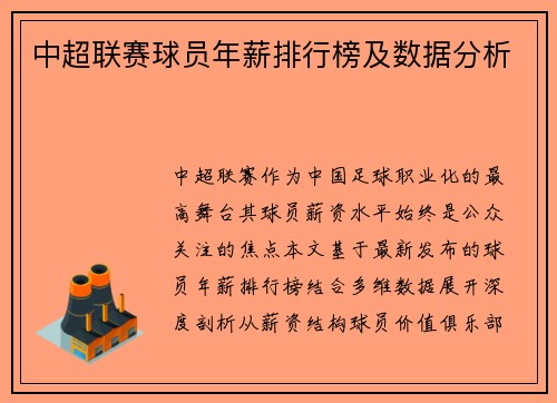 中超联赛球员年薪排行榜及数据分析